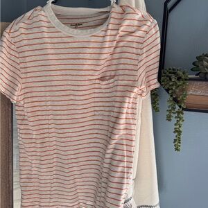 Goodfellow & Co White and Orange Striped Tee